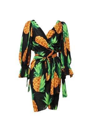 Dolce & Gabbana pineapple-print mini dress - Black