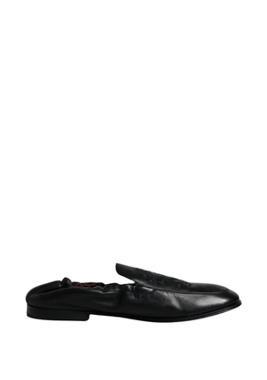 Dolce & Gabbana logo-embroidered loafers - Black