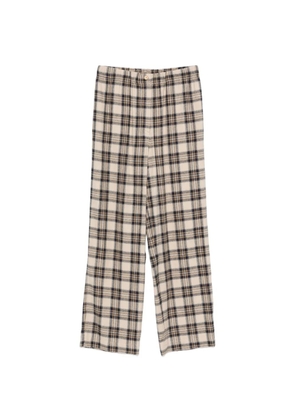 A.M.G. check-pattern wide-leg trousers - Neutrals