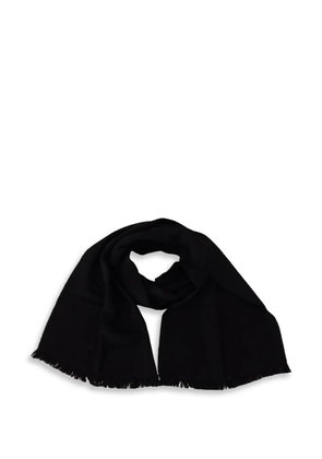 Gianfranco Ferré logo-jacquard fringed scarf - Black