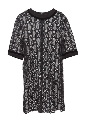 Gucci Pre-Owned lace-logo dress - Black