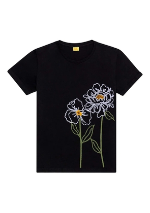 Agua Bendita Gea embroidered-floral T-shirt - Black