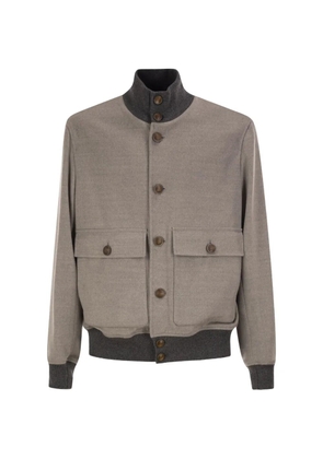 Brunello Cucinelli long-sleeve high-neck bomber jacket - Grey