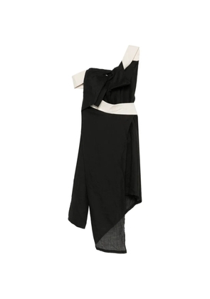 Yohji Yamamoto colour-block asymmetric dress - Black