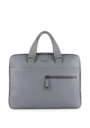 PIQUADRO David leather laptop bag - Grey