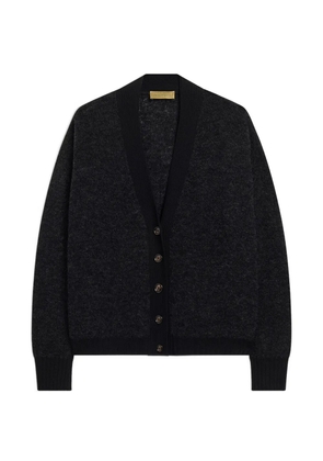 MOMONÌ Pra bouclé-knit ribbed-trim cardigan - Black