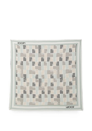 Joop! Aimy logo-print frayed scarf - Neutrals