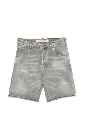 YES LONDON acid-wash distressed denim shorts - Grey