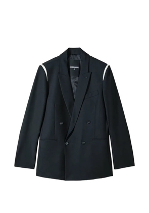 Patrizia Pepe double-breasted satin-trimmed blazer - Black