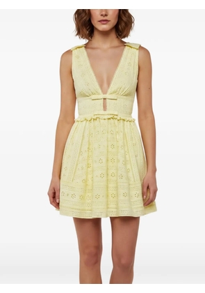 Self-Portrait flared mini dress - Yellow