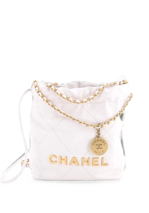 CHANEL Pre-Owned 22 Chain Hobo Quilted Calfskin Mini crossbody bag - White