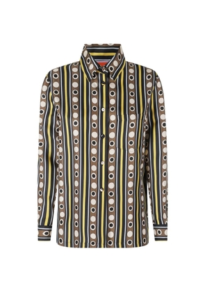 La DoubleJ Boy geometric-print shirt - Brown