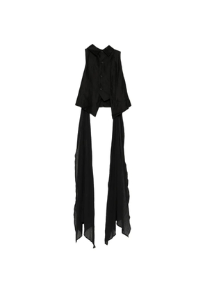 Yohji Yamamoto layered asymmetric-hem waistcoat - Black