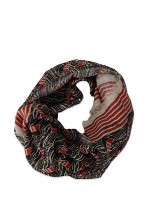 Dolce & Gabbana zebra-print sailboat-stripe scarf - White