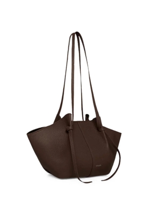 Yuzefi pebble-grained pleated shoulder bag - Brown