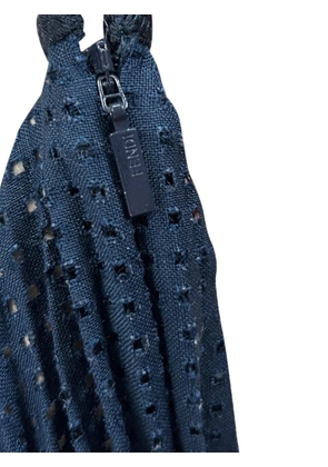Fendi Pre-Owned 2010s pleated perforated midi skirt - Blue