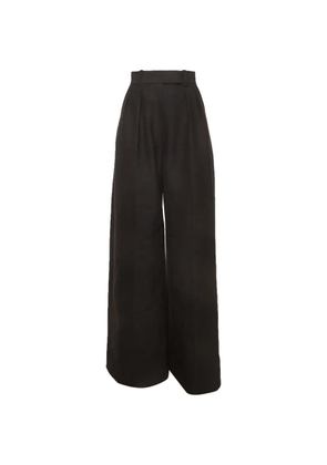 KHAITE Pre-Owned wide-leg pleated trousers - Black