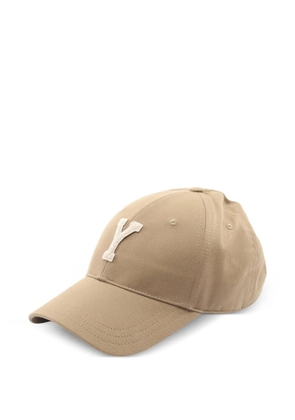 Saint Laurent Pre-Owned Varsity logo-patch cap - Neutrals