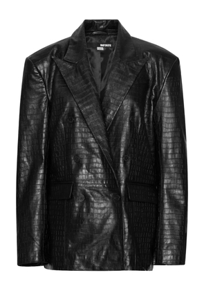 ROTATE BIRGER CHRISTENSEN double-breasted leather blazer - Black