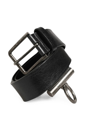 Dolce & Gabbana grained leather ring-detail belt - Black