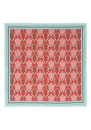 Drôle De Monsieur graphic-print cotton scarf - Red