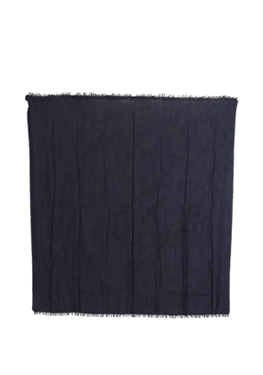 Gianfranco Ferré logo-embossed fringed scarf - Blue