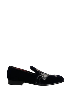 Dolce & Gabbana embroidered velvet loafers - Black