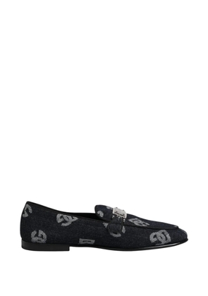 Dolce & Gabbana logo-print denim buckle loafers - Blue
