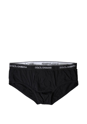 Dolce & Gabbana logo-waistband high-waisted briefs - Black
