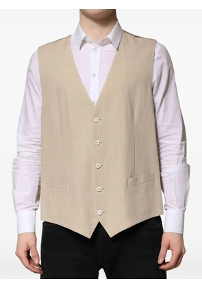 Dolce & Gabbana button-up linen waistcoat - Neutrals