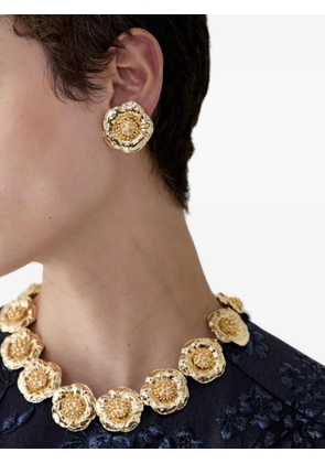Carolina Herrera flower-motif earrings - Gold
