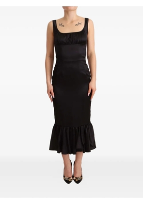 Dolce & Gabbana ruffled-hem sleeveless midi dress - Black