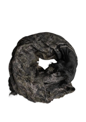 Dolce & Gabbana camouflage-print frayed scarf - Brown
