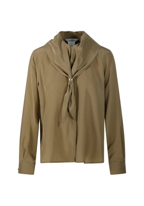 Max Mara pussy-bow long-sleeve blouse - Neutrals