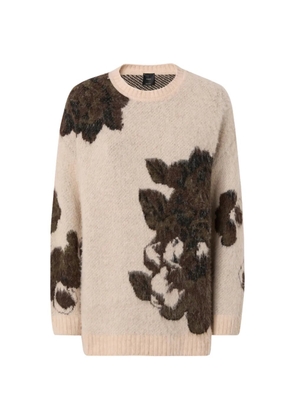 PINKO floral-intarsia knitted sweater - Neutrals