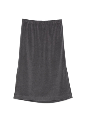 A.M.G. elasticated-waistband side-slit midi skirt - Grey