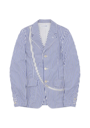 Comme Des Garçons Shirt stripe-print zip-detail jacket - Blue