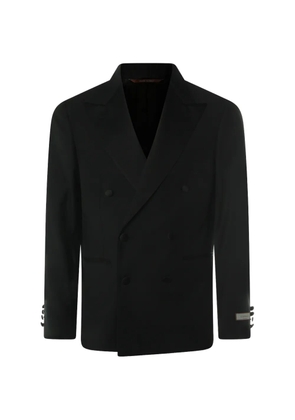 Canali double-breasted wool suit jacket - Black