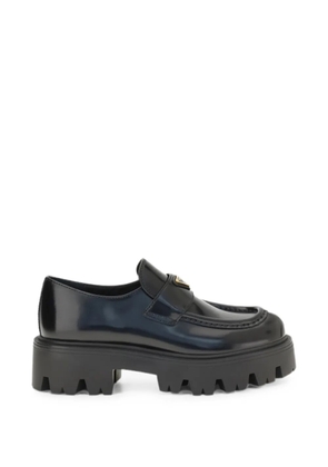 Prada logo-plaque chunky-sole loafers - Black