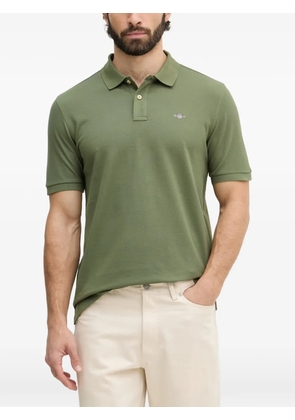 Gant logo-embroidered piqué polo shirt - Green