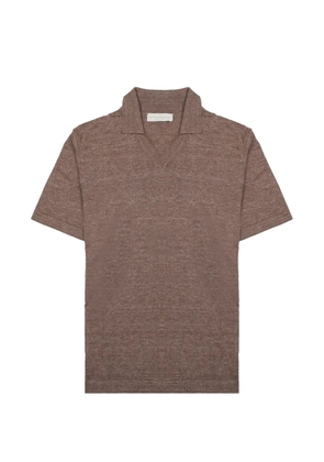 LUIGI GENTILE fine-knit short-sleeve T-shirt - Brown