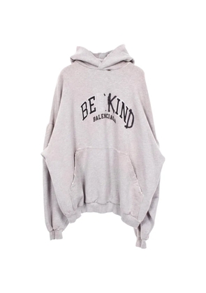 Balenciaga Pre-Owned distressed slogan-print hoodie - Grey