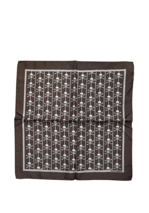 Dolce & Gabbana skull-pattern silk pocket square - Brown