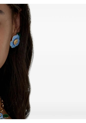 Carolina Herrera flower earrings - Blue