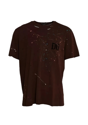 Dolce & Gabbana paint-splatter T-shirt - Brown