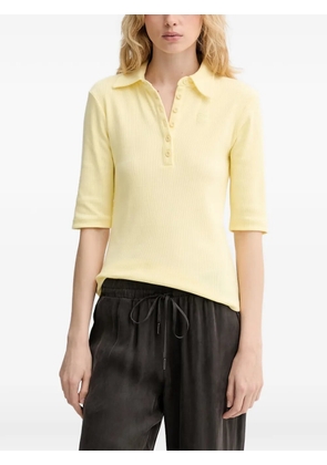 Gestuz GZdrew ribbed elbow-sleeve polo shirt - Yellow