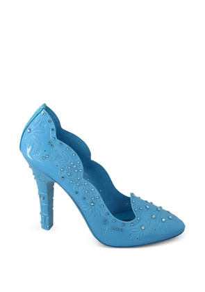 Dolce & Gabbana crystal-embellished floral-design pumps - Blue