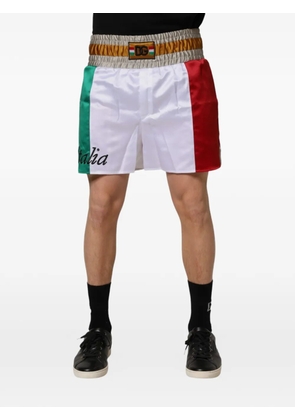 Dolce & Gabbana Italia logo-embroidered shorts - White
