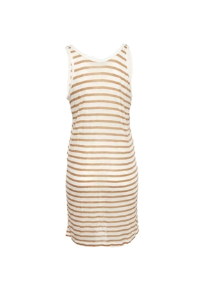 424 striped sleeveless mini dress - White
