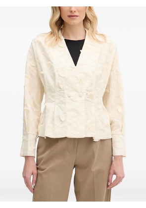 Hoss Intropia Gema embroidered fringe-detail blazer - Neutrals